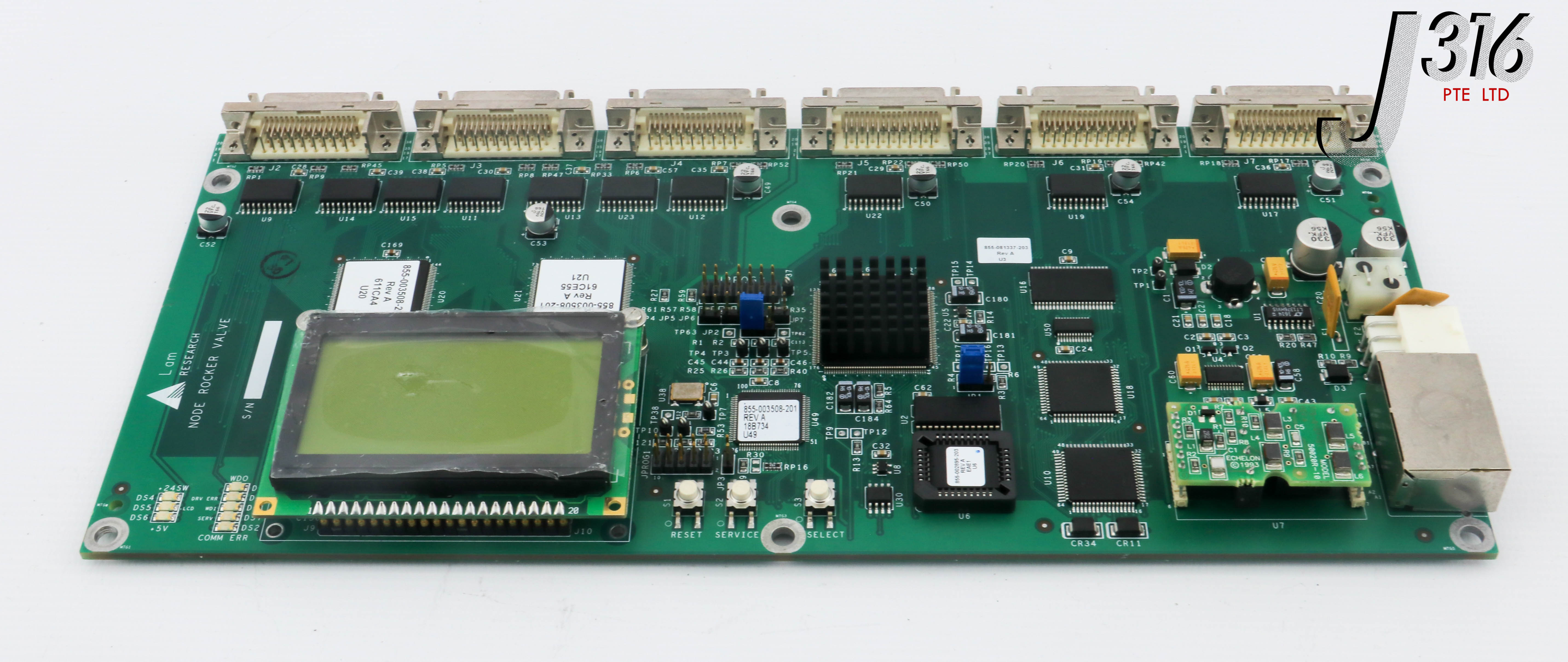 26429 LAM RESEARCH PCB, NODE ROCKER VALVE W/ LCD & 50020R-10 810